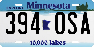 MN license plate 394OSA