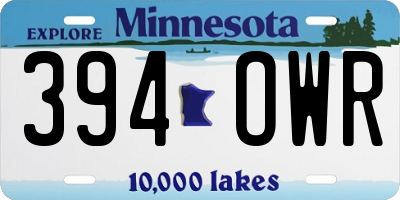 MN license plate 394OWR