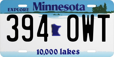 MN license plate 394OWT