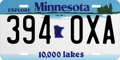 MN license plate 394OXA