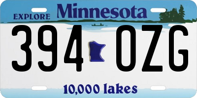 MN license plate 394OZG