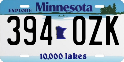 MN license plate 394OZK