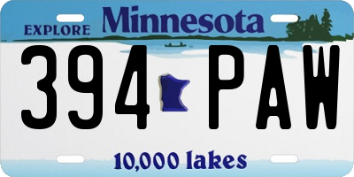 MN license plate 394PAW