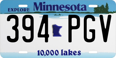 MN license plate 394PGV