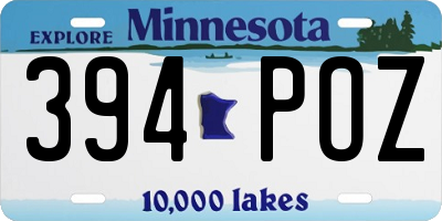 MN license plate 394POZ