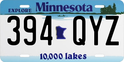 MN license plate 394QYZ