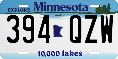 MN license plate 394QZW