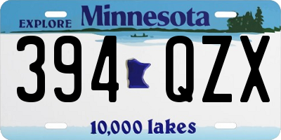 MN license plate 394QZX