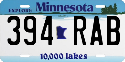 MN license plate 394RAB