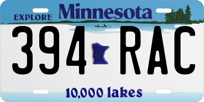 MN license plate 394RAC