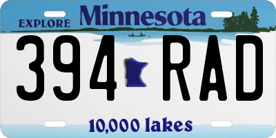 MN license plate 394RAD