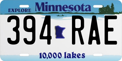 MN license plate 394RAE