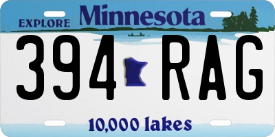 MN license plate 394RAG