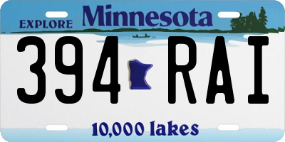 MN license plate 394RAI