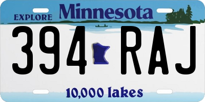MN license plate 394RAJ
