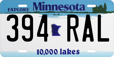 MN license plate 394RAL