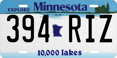 MN license plate 394RIZ