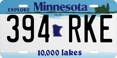 MN license plate 394RKE