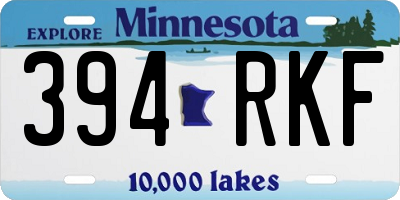MN license plate 394RKF