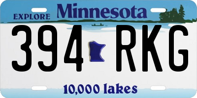 MN license plate 394RKG