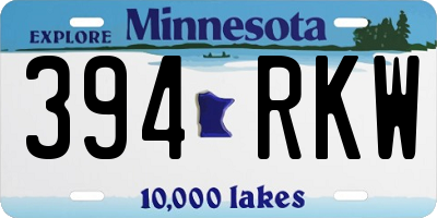 MN license plate 394RKW