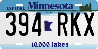MN license plate 394RKX