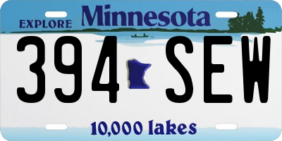 MN license plate 394SEW