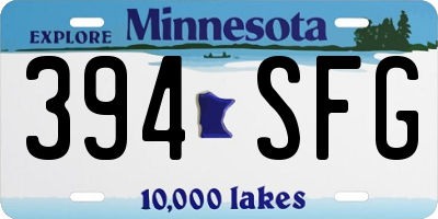 MN license plate 394SFG