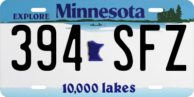 MN license plate 394SFZ