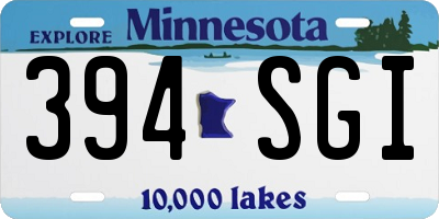 MN license plate 394SGI