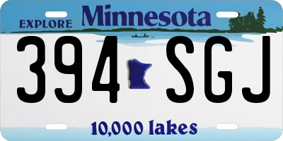 MN license plate 394SGJ