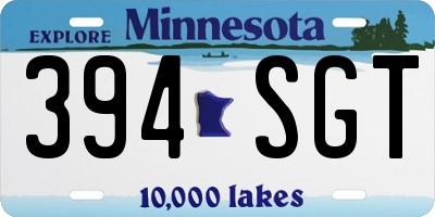 MN license plate 394SGT