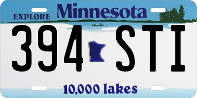 MN license plate 394STI