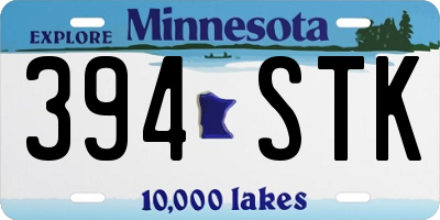 MN license plate 394STK