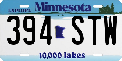 MN license plate 394STW