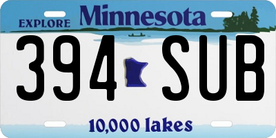 MN license plate 394SUB