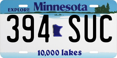 MN license plate 394SUC