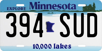 MN license plate 394SUD