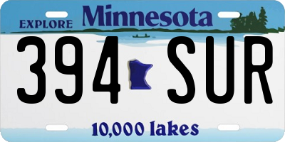 MN license plate 394SUR