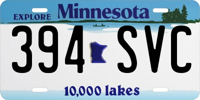 MN license plate 394SVC