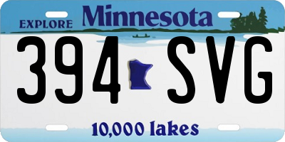 MN license plate 394SVG