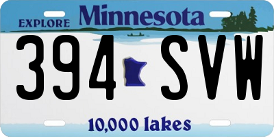MN license plate 394SVW