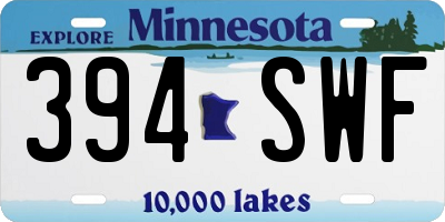 MN license plate 394SWF