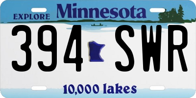 MN license plate 394SWR