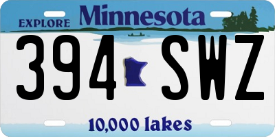 MN license plate 394SWZ