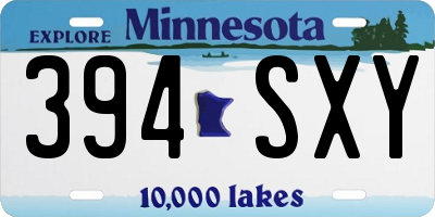 MN license plate 394SXY