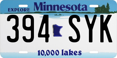 MN license plate 394SYK