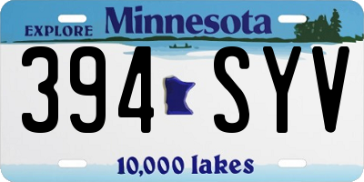 MN license plate 394SYV