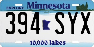 MN license plate 394SYX