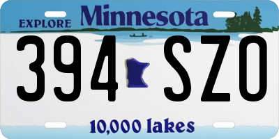 MN license plate 394SZO
